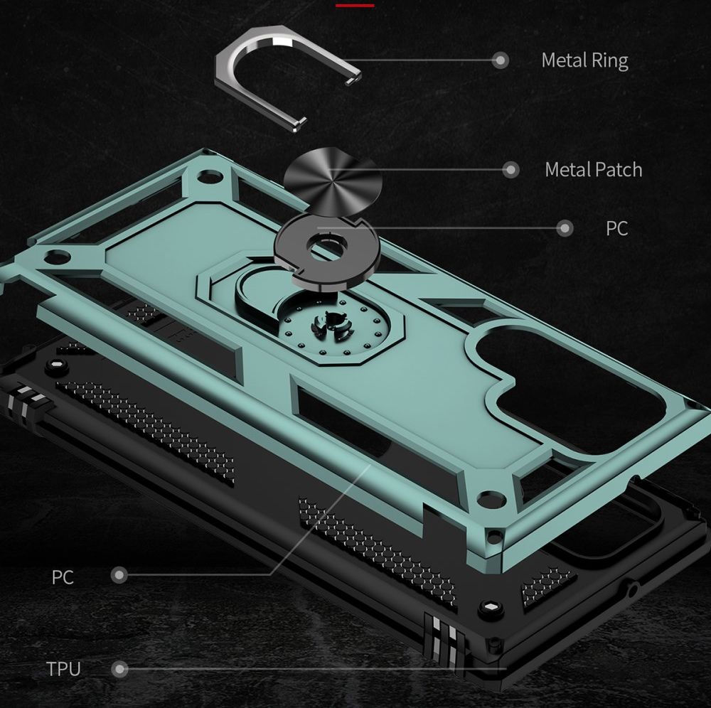 Samsung Galaxy S22 Ultra Hoesje Hybride Kickstand Back Cover Groen afbeelding 8