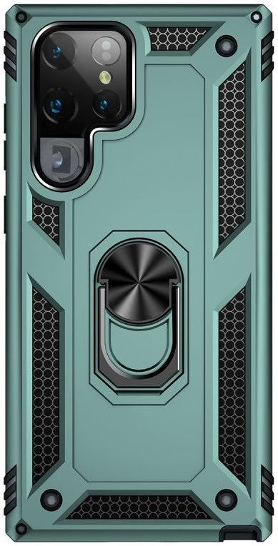 Samsung Galaxy S22 Ultra Hoesje Hybride Kickstand Back Cover Groen afbeelding 3
