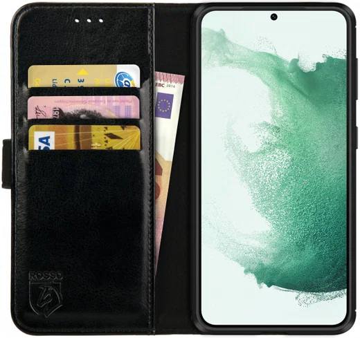 Rosso Element Samsung Galaxy S22 Plus Hoesje Book Cover Wallet Zwart afbeelding 1