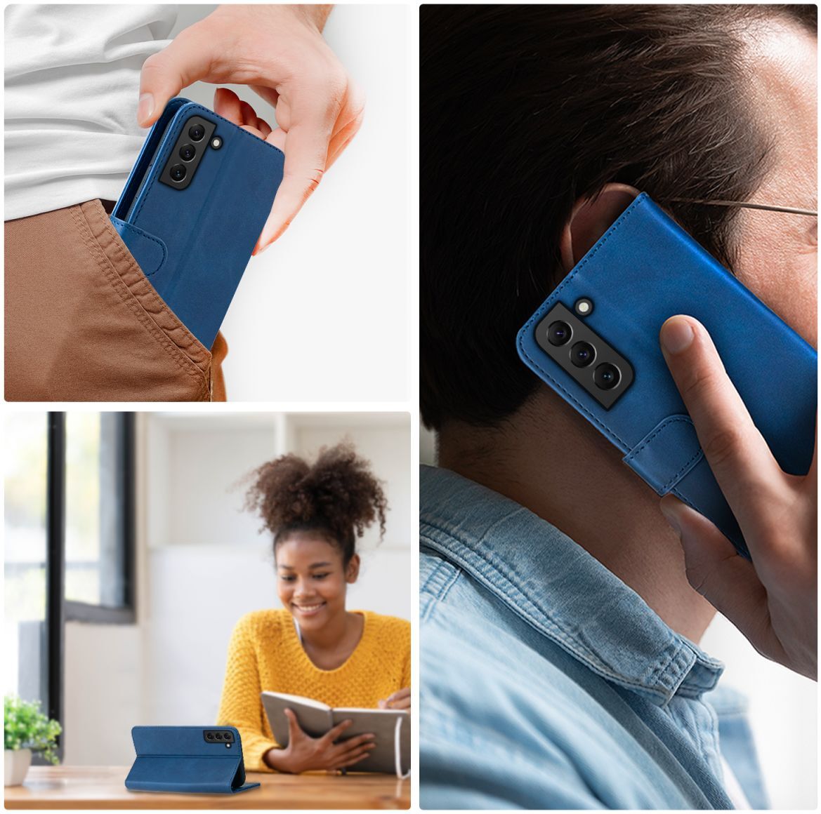 Rosso Element Samsung Galaxy S22 Plus Hoesje Book Cover Wallet Blauw afbeelding 5