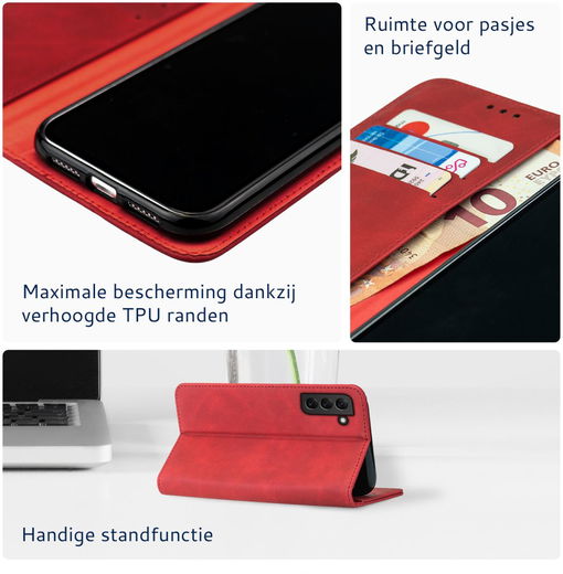 Rosso Element Samsung Galaxy S22 Plus Hoesje Book Cover Wallet Rood afbeelding 3