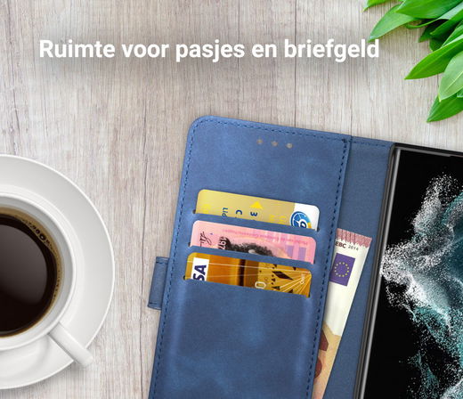 Rosso Element Samsung Galaxy S22 Ultra Hoesje Book Cover Wallet Blauw afbeelding 9