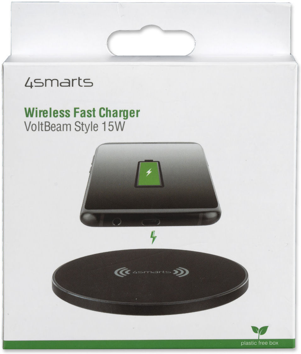 4smarts VoltBeam Draadloze Oplader 15W Fast Charge + Kabel 1M Zwart afbeelding 6