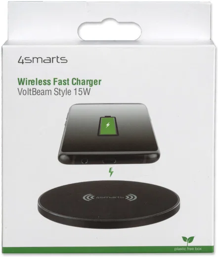 4smarts VoltBeam Draadloze Oplader 15W Fast Charge + Kabel 1M Zwart afbeelding 6