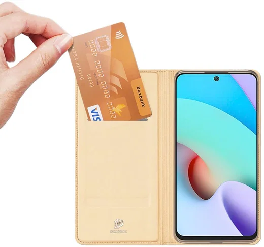 Dux Ducis Skin Pro Series Xiaomi Redmi 10 Hoesje Portemonnee Goud afbeelding 2