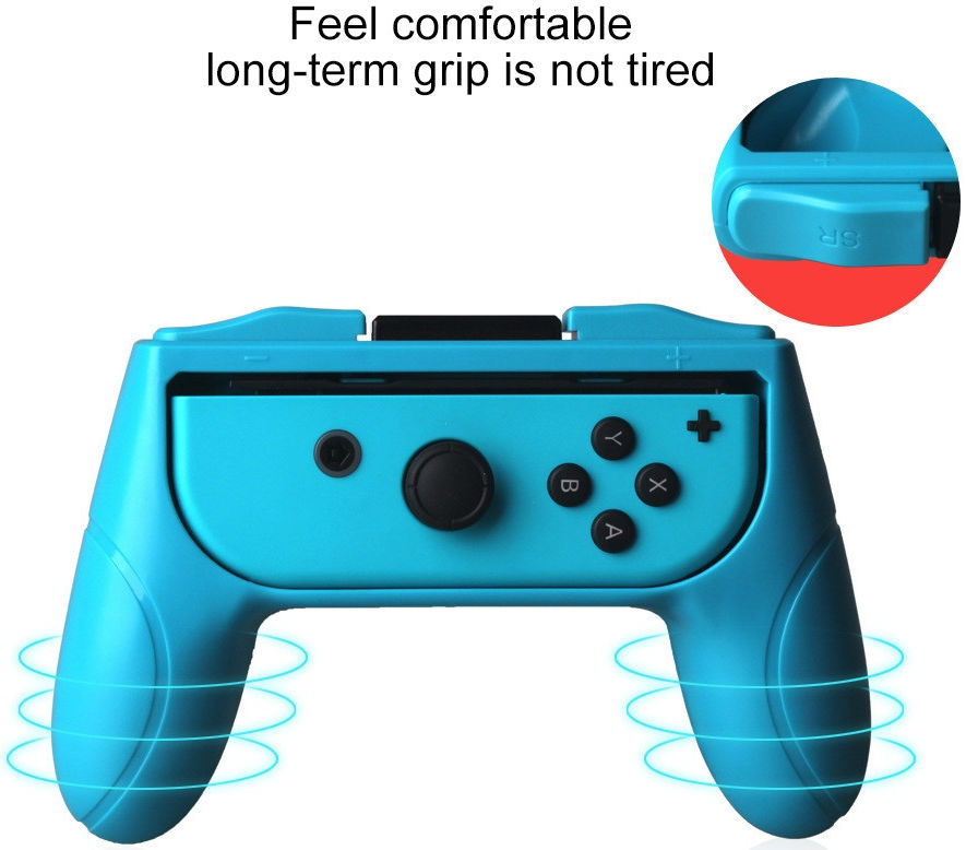 Universeel Nintendo Switch Controller Handvat Rood en Blauw (2-Pack) afbeelding 3