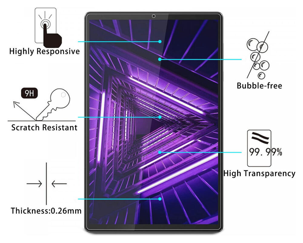 Lenovo Tab M10 HD Gen 2 Screenprotector Tempered Glass Volledig Scherm afbeelding 3