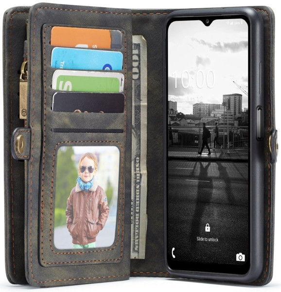 CaseMe 008 Samsung Galaxy A12 Hoesje Book Case en Back Cover Zwart afbeelding 2