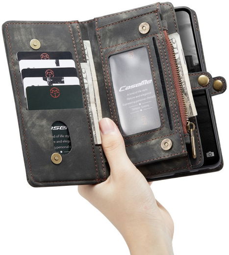 CaseMe 008 Samsung Galaxy A12 Hoesje Book Case en Back Cover Zwart afbeelding 3