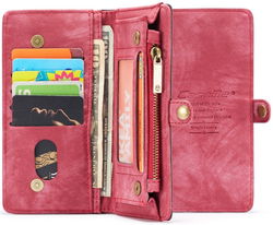 CaseMe 008 Samsung Galaxy A12 Hoesje Book Case en Back Cover Rood afbeelding