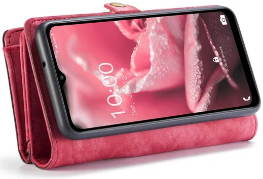 CaseMe 008 Samsung Galaxy A12 Hoesje Book Case en Back Cover Rood afbeelding 6
