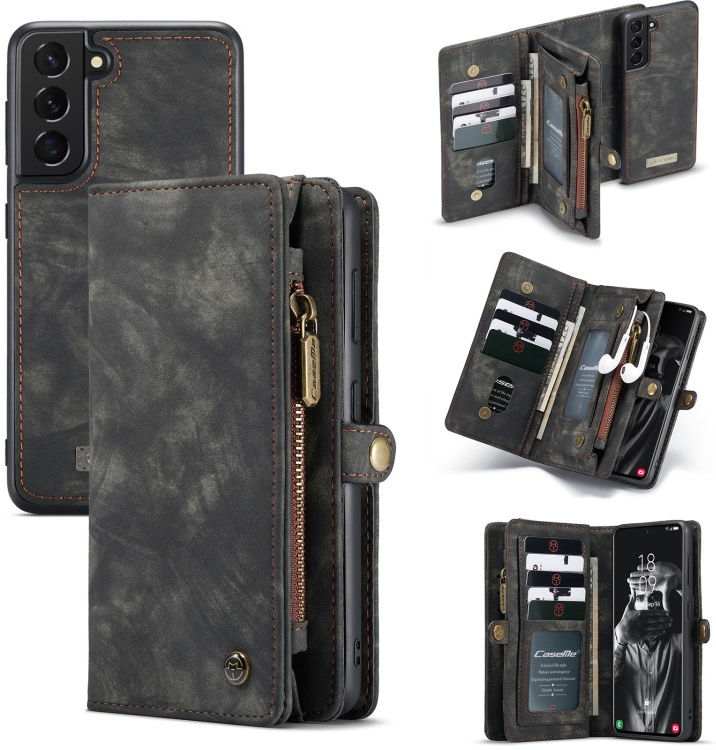 CaseMe 008 Samsung Galaxy S21 FE Hoesje Book Case Back Cover Zwart afbeelding 8