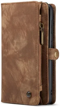 CaseMe 008 Samsung Galaxy S21 FE Hoesje Book Case Back Cover Bruin