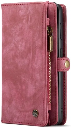 CaseMe 008 Samsung Galaxy S21 FE Hoesje Book Case Back Cover Rood afbeelding 1