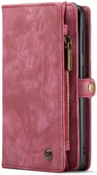 CaseMe 008 Samsung Galaxy S21 FE Hoesje Book Case Back Cover Rood afbeelding