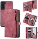 CaseMe 008 Samsung Galaxy S21 FE Hoesje Book Case Back Cover Rood afbeelding 2