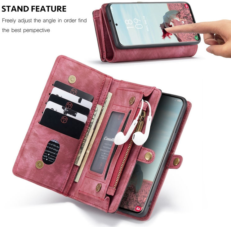 CaseMe 008 Samsung Galaxy S21 FE Hoesje Book Case Back Cover Rood afbeelding 7