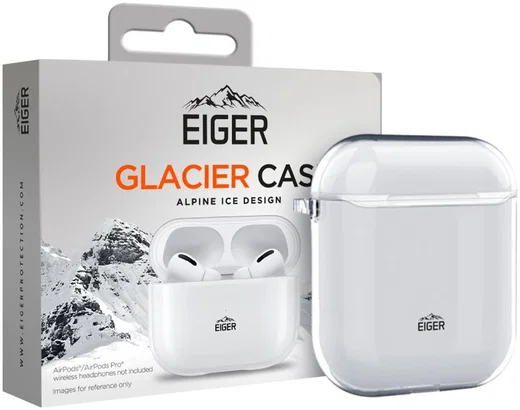 Eiger Glacier Apple AirPods Hoesje met Karabijnhaak Transparant afbeelding 1