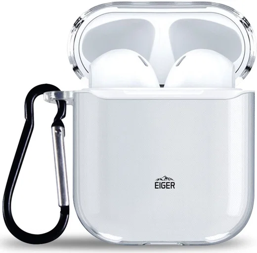 Eiger Glacier Apple AirPods Hoesje met Karabijnhaak Transparant afbeelding 2