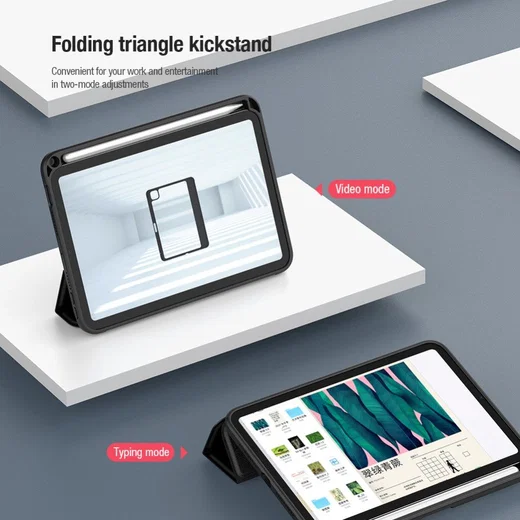 Nillkin Bevel Apple iPad Mini 7/6 Hoes Tri-Fold Book Case Blauw afbeelding 7