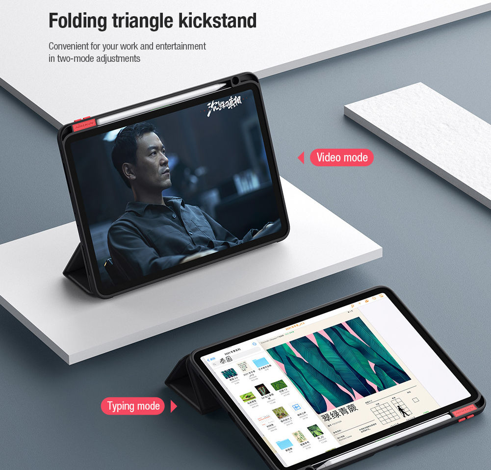 Nillkin Apple iPad Pro 11 (2020/2021) Hoes Tri-Fold Book Case Groen afbeelding 8