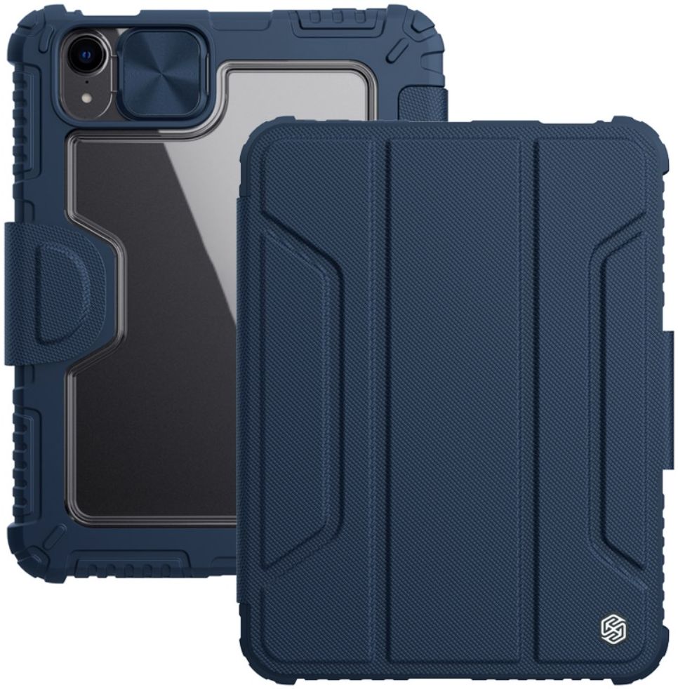 Nillkin Apple iPad Mini 6 Hoes Tri-Fold Book Case Camera Slider Blauw afbeelding 3