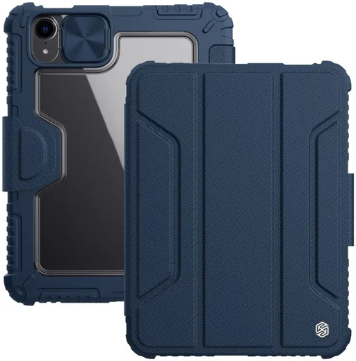 Nillkin Apple iPad Mini 6 Hoes Tri-Fold Book Case Camera Slider Blauw afbeelding 3