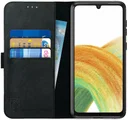 Rosso Deluxe Samsung Galaxy A33 Hoesje Echt Leer Book Case Zwart