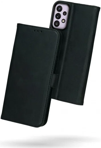 Rosso Deluxe Samsung Galaxy A33 Hoesje Echt Leer Book Case Zwart afbeelding 2