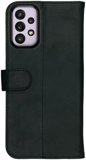Rosso Deluxe Samsung Galaxy A33 Hoesje Echt Leer Book Case Zwart afbeelding 9
