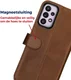 Rosso Deluxe Samsung Galaxy A33 Hoesje Echt Leer Book Case Bruin afbeelding 6