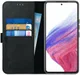 Rosso Deluxe Samsung Galaxy A53 Hoesje Echt Leer Book Case Zwart afbeelding 1