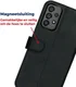 Rosso Deluxe Samsung Galaxy A73 Hoesje Echt Leer Book Case Zwart afbeelding 5