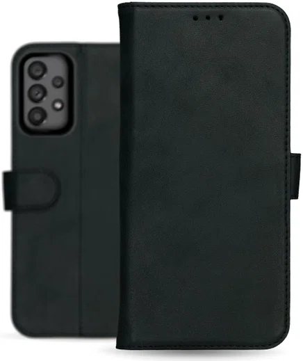 Rosso Deluxe Samsung Galaxy A73 Hoesje Echt Leer Book Case Zwart afbeelding 7