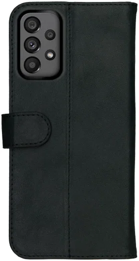 Rosso Deluxe Samsung Galaxy A73 Hoesje Echt Leer Book Case Zwart afbeelding 8