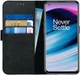 Rosso Deluxe Oppo Reno 8 Lite Hoesje Echt Leer Book Case Zwart afbeelding 1