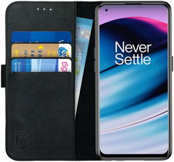 Rosso Deluxe Oppo Reno 8 Lite Hoesje Echt Leer Book Case Zwart afbeelding