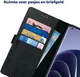 Rosso Deluxe OnePlus 10 Pro Hoesje Echt Leer Book Case Zwart afbeelding 5