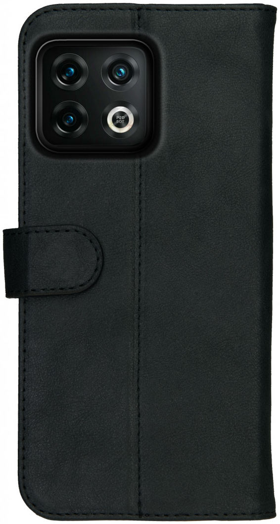 Rosso Deluxe OnePlus 10 Pro Hoesje Echt Leer Book Case Zwart afbeelding 2