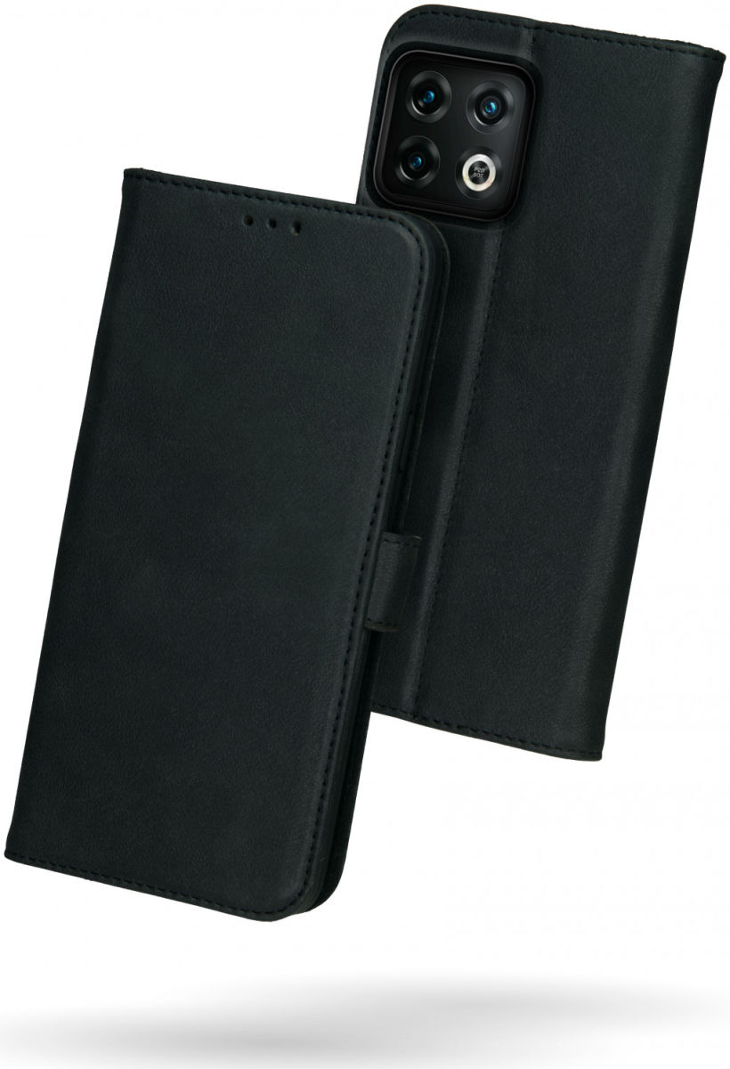 Rosso Deluxe OnePlus 10 Pro Hoesje Echt Leer Book Case Zwart afbeelding 8