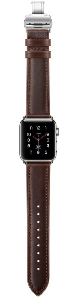 Apple Watch 1-10/SE/Ultra - 49/45/44/42MM - Leren Bandje met Metalen Sluiting afbeelding 5