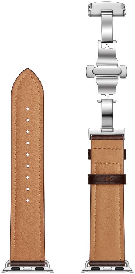 Apple Watch 1-10/SE/Ultra - 49/45/44/42MM - Leren Bandje met Metalen Sluiting afbeelding 7