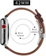 Apple Watch 1-10/SE/Ultra - 49/45/44/42MM - Leren Bandje met Metalen Sluiting afbeelding 8