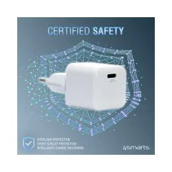 4smarts Voltplug Mini PD 30W GaN Oplader met USB-C Kabel 1.5M Wit afbeelding 5