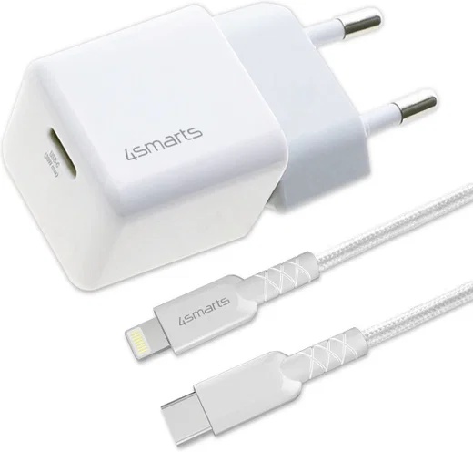 4smarts 30W USB-C Snellader met Apple Lightning Kabel 1.5M MFi Wit afbeelding 1