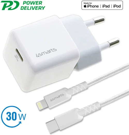 4smarts 30W USB-C Snellader met Apple Lightning Kabel 1.5M MFi Wit afbeelding 17
