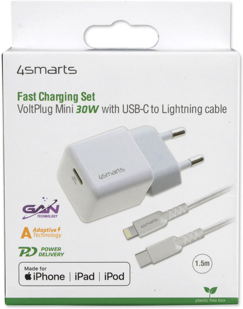 4smarts 30W USB-C Snellader met Apple Lightning Kabel 1.5M MFi Wit afbeelding 18