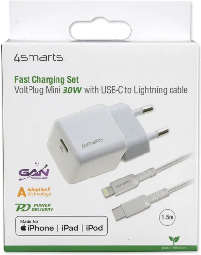 4smarts 30W USB-C Snellader met Apple Lightning Kabel 1.5M MFi Wit afbeelding 18