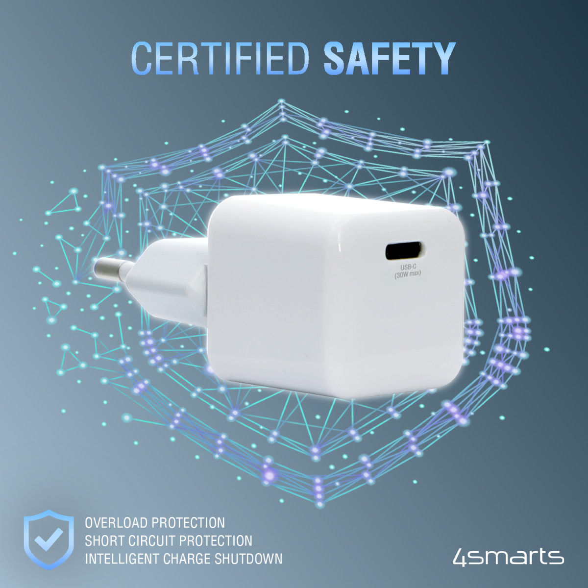 4smarts 30W USB-C Snellader met Apple Lightning Kabel 1.5M MFi Wit afbeelding 6