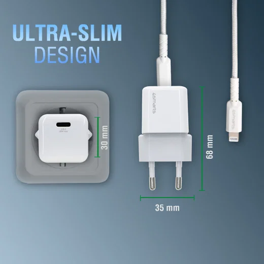 4smarts 30W USB-C Snellader met Apple Lightning Kabel 1.5M MFi Wit afbeelding 9